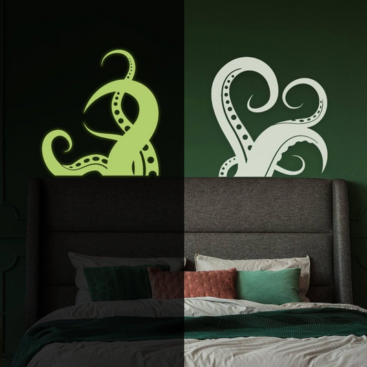 Glowing Sea Creature Tentacle Wall Sticker Decal - Oceanic Home Decor Art