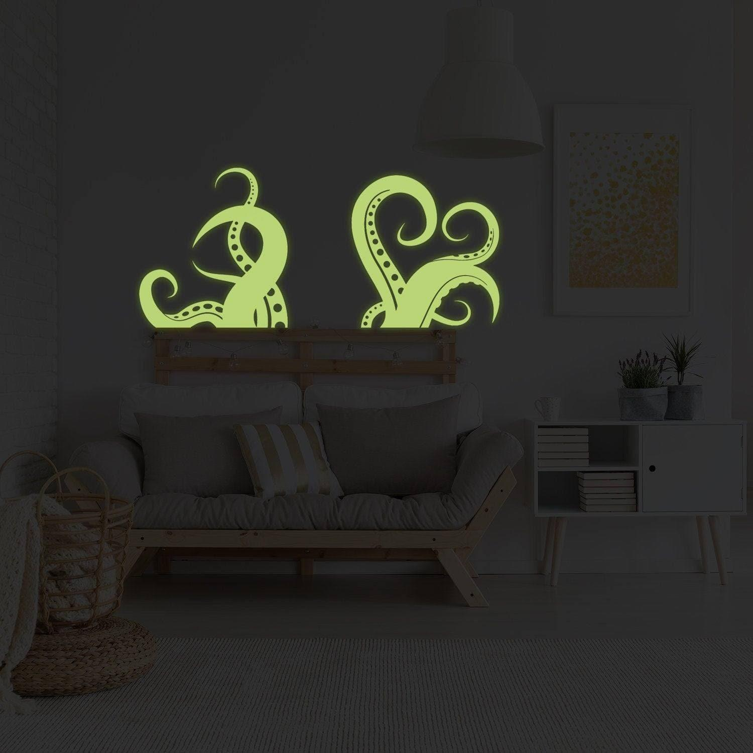 Glowing Sea Creature Tentacle Wall Sticker Decal - Oceanic Home Decor Art