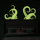 Glowing Sea Creature Tentacle Wall Sticker Decal - Oceanic Home Decor Art