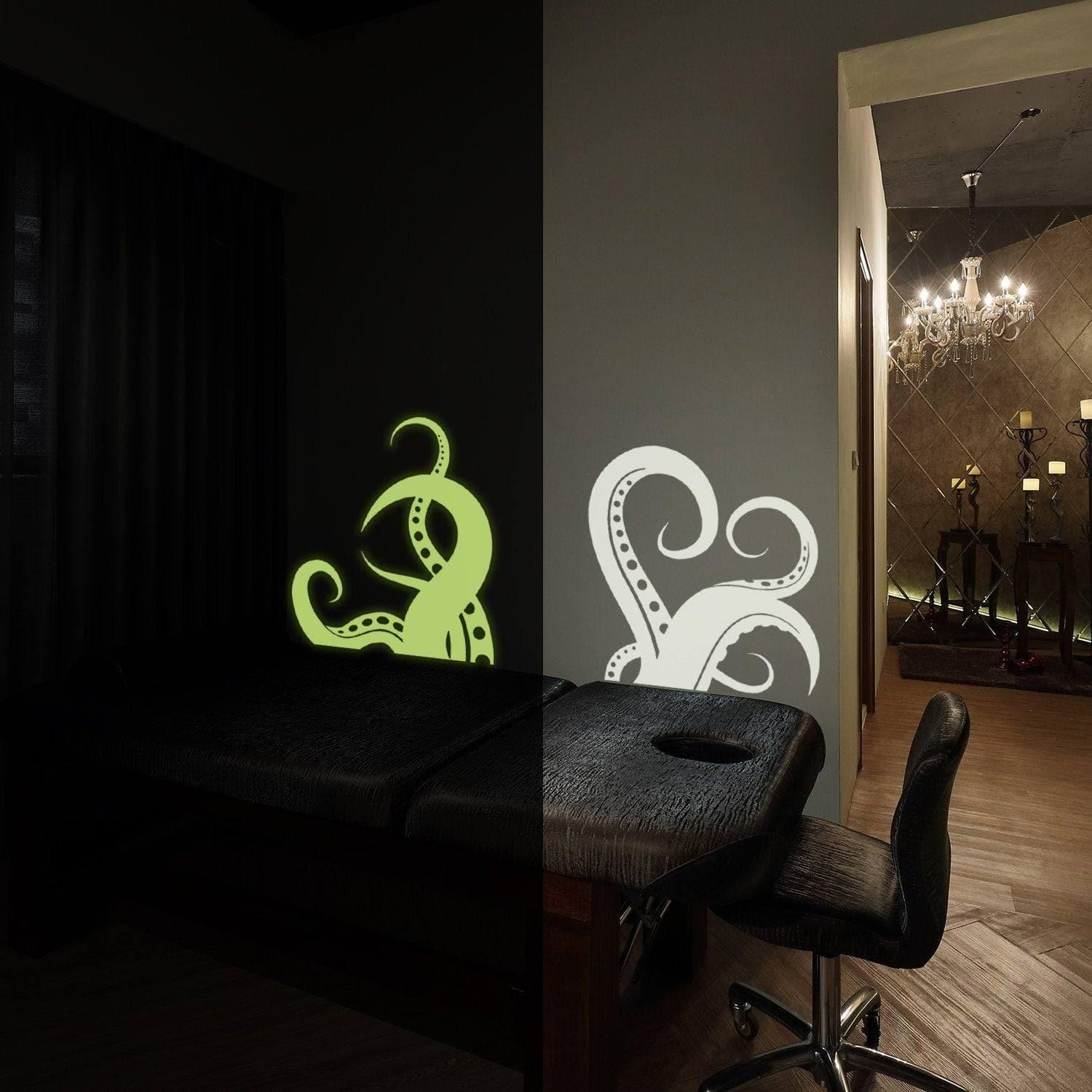 Glowing Sea Creature Tentacle Wall Sticker Decal - Oceanic Home Decor Art