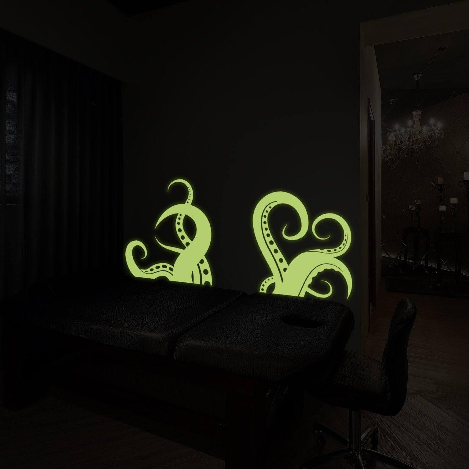 Glowing Sea Creature Tentacle Wall Sticker Decal - Oceanic Home Decor Art