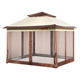 VEVOR Patio Gazebo, 11 x 11 FT Pop up Gazebo for 8-10 Person, with Mosquito Netting, Metal Frame, and PU Coated 250D Oxford Cloth, Outdoor Canopy Shelter for Patio, Backyard, Lawn, Garden, Deck