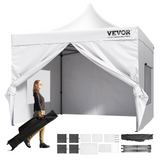 VEVOR 10x10 FT Pop up Canopy with Removable Sidewalls, Instant Canopies Portable Gazebo & Wheeled Bag, UV Resistant Waterproof, Enclosed Canopy Tent for Outdoor Events, Patio, Backyard, Party, Camping