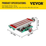 VEVOR Milling Working Table 17.7 X 6.7 Inch, Compound Milling Machine Work Table 2 Axis 4 Ways Move, Multifunction Milling Working Table Heavy-duty Structure,for Milling and Drilling Machine