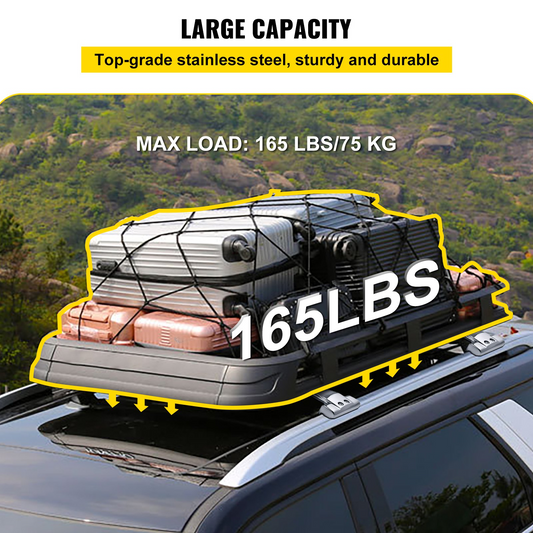 VEVOR Roof Rack Rail Compatible with Jeep Grand Cherokee 2011-2021 Cross Bar Silver Set Carrier Baggage Top Luggage Pair Durable Storage Cross Bar Roof Rails Stainless Steel