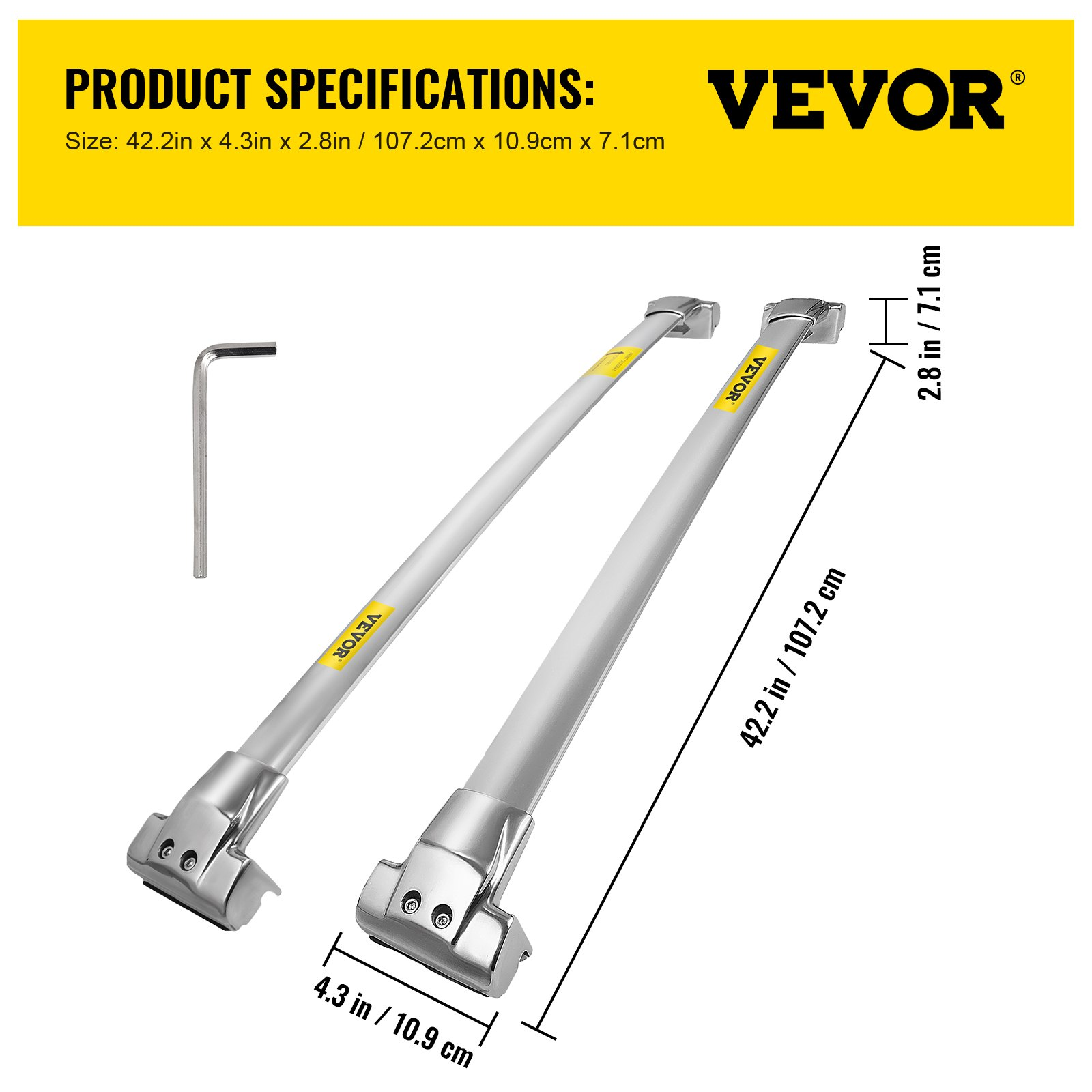 VEVOR Roof Rack Rail Compatible with Jeep Grand Cherokee 2011-2021 Cross Bar Silver Set Carrier Baggage Top Luggage Pair Durable Storage Cross Bar Roof Rails Stainless Steel