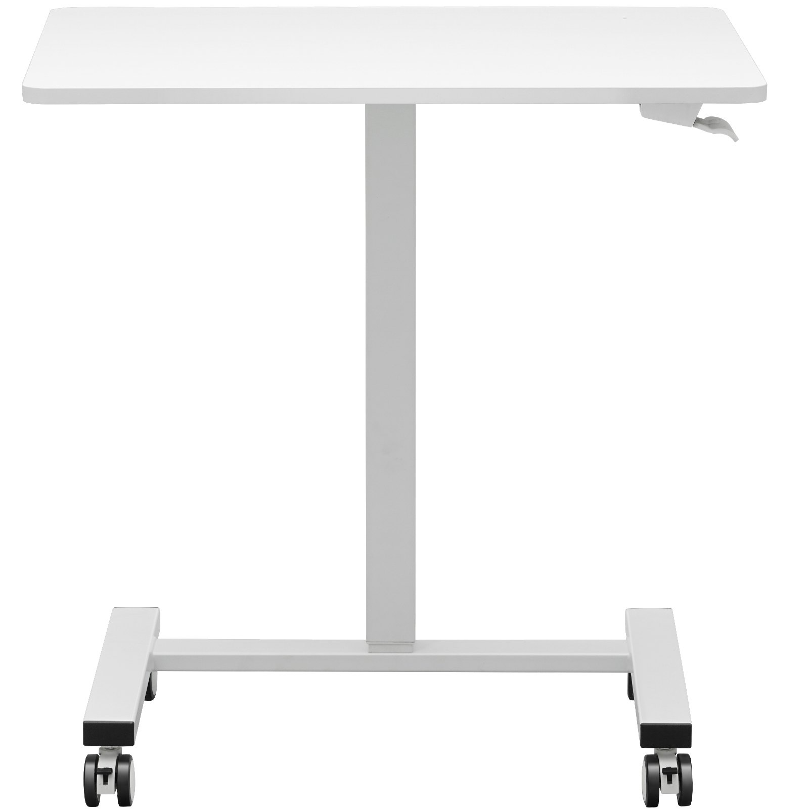 VEVOR Mobile Standing Desk, 28"-44" Gas-Spring Height Adjustable Sit-Stand Desk, 4 360° Swivel Wheels (2 Lockable) Portable Rolling Laptop Table Computer Cart for Home Office School, 40LBS Loading