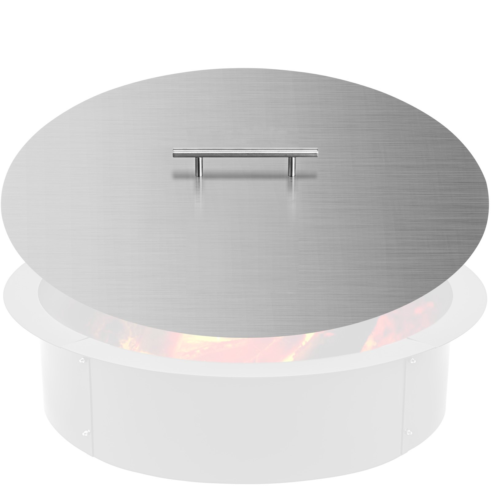 VEVOR Fire Pit Lid Round 20 Inch Fire Pit Ring Lid 1.5 mm Thick 304 Stainless Steel Fire Pit Burner Cover for Round Patio Fire Pit