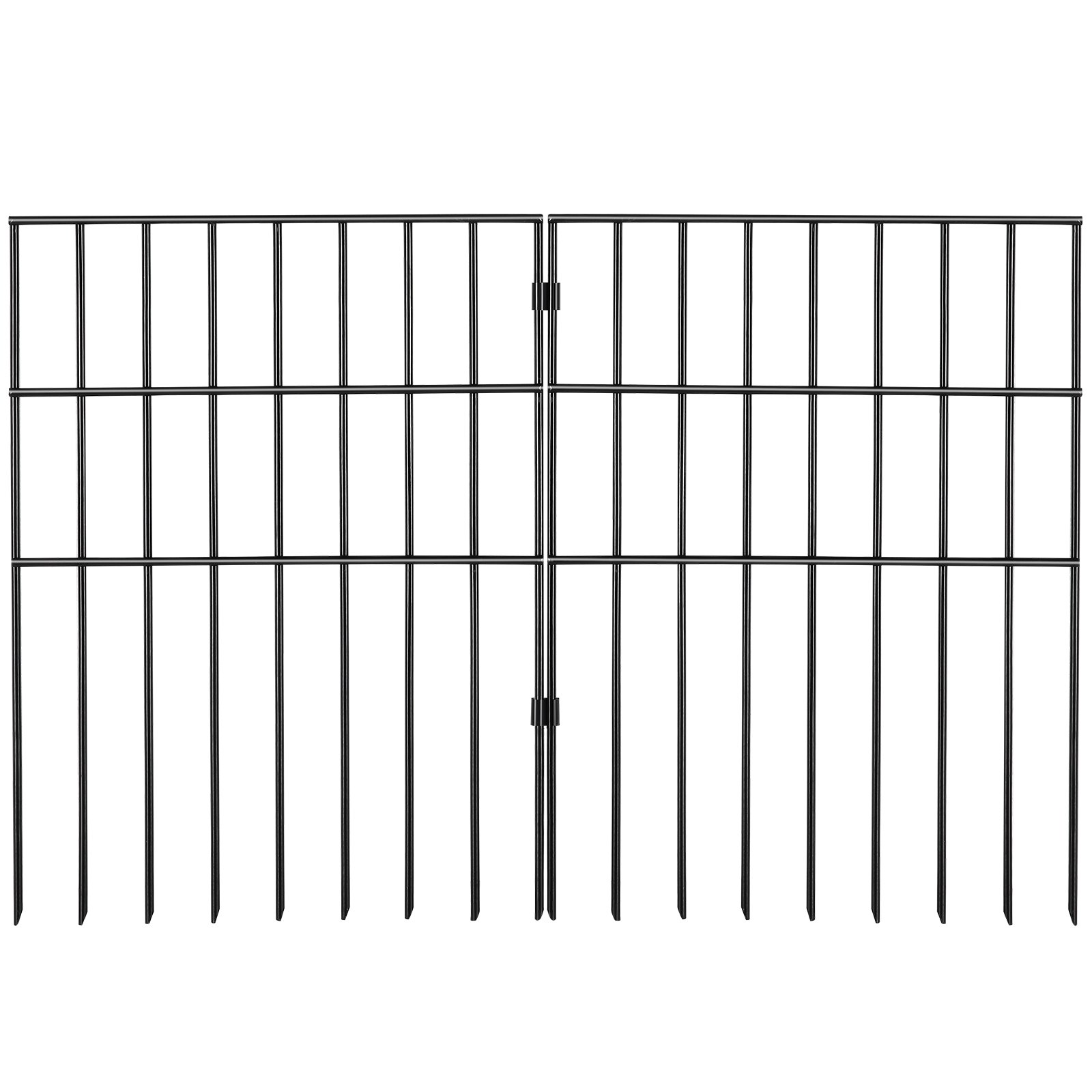 VEVOR Animal Barrier Fence 19 Pack, No Dig Fence 17in(H) x11ft(L), Underground Decorative Garden Fencing with 1.5 Inch Spike Spacing, Metal Dog Fence for The Yard and Outdoor Patio