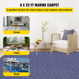 VEVOR Deep Blue Marine Carpet 6 ft x 23 ft Marine Carpeting Marine Grade Carpet for Boats with Waterproof Back Outdoor Rug for Patio Porch Deck Garage Outdoor Area Rug Runner Non-Slide Porch Rug