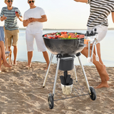 VEVOR 22" Kettle Charcoal Grill, Premium Kettle Grill with Wheels Grate and Cover, Porcelain-Enameled Lid and Firebowl with Slide Out Ash Catcher Thermometer for BBQ, Camping, Picnic, Patio and Backyard