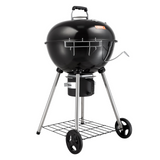 VEVOR 22" Kettle Charcoal Grill, Premium Kettle Grill with Wheels Grate and Cover, Porcelain-Enameled Lid and Firebowl with Slide Out Ash Catcher Thermometer for BBQ, Camping, Picnic, Patio and Backyard