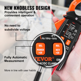 VEVOR Digital Clamp Meter T-RMS, 6000 Counts, 600A Clamp Multimeter Tester, Measures Current Voltage Resistance Diodes Continuity Data Retention, NCV for Home Appliance, Railway Industry Maintenance