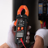 VEVOR Digital Clamp Meter T-RMS, 6000 Counts, 600A Clamp Multimeter Tester, Measures Current Voltage Resistance Diodes Continuity Data Retention, NCV for Home Appliance, Railway Industry Maintenance