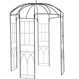 VEVOR Birdcage Shape Garden Arbor, 9' High x 6.6' Wide, Heavy Duty Wrought Iron Arbor, Wedding Arch Trellis for Climbing Vines in Outdoor Garden, Lawn, Backyard, Patio, Black