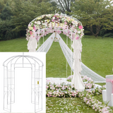 VEVOR Birdcage Shape Garden Arbor, 9' High x 6.6' Wide, Heavy Duty Wrought Iron Arbor, Wedding Arch Trellis for Climbing Vines in Outdoor Garden, Lawn, Backyard, Patio, White