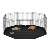 VEVOR Dog Playpen, 8 Panels Foldable Metal Dog Exercise Pen with Bottom Pad, 24" H Pet Fence Puppy Crate Kennel with Ground Stakes, Indoor Outdoor Dog Pen for Small Medium Pets, for Camping, Yard