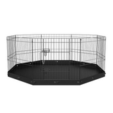 VEVOR Dog Playpen, 8 Panels Foldable Metal Dog Exercise Pen with Bottom Pad, 24" H Pet Fence Puppy Crate Kennel with Ground Stakes, Indoor Outdoor Dog Pen for Small Medium Pets, for Camping, Yard