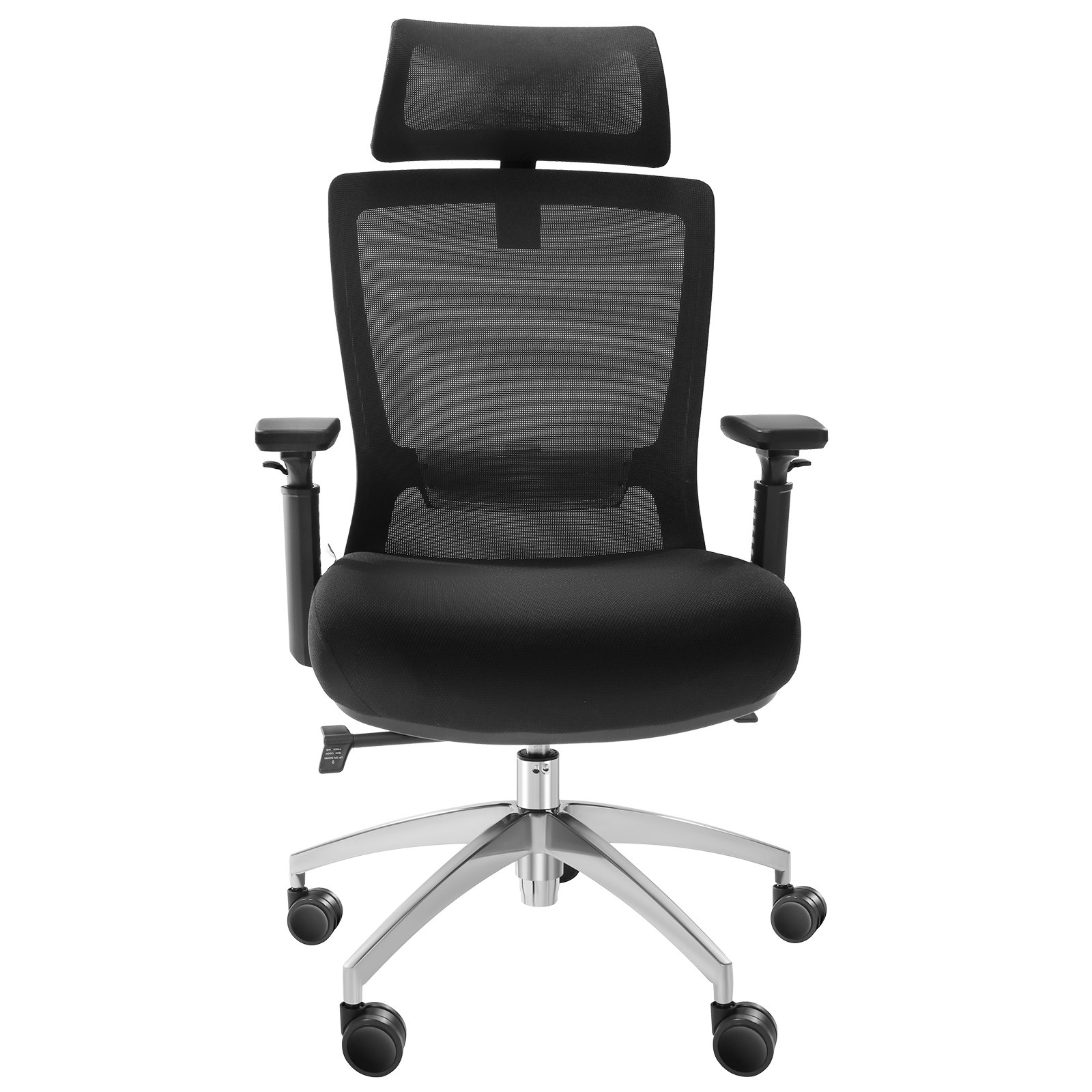 VEVOR Ergonomic Office Chair with Slide Seat, Desk Chair with Mesh Seat, Angle and Height Adjustable Home Office Chair with Back and Lumbar Support, Swivel Computer Task Chair