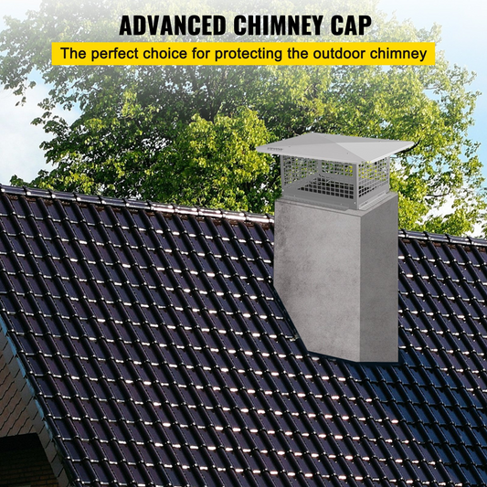 VEVOR Chimney Cap, 8" x 13" Flue Caps, 304 Stainless Steel Fireplace Chimney Cover, Adjustable Metal Spark Arrestor with Bolts Screws, Mesh Chimney Flue Cover for Outside Existing Clay Flue Tile