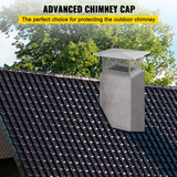 VEVOR Chimney Cap, 8" x 13" Flue Caps, 304 Stainless Steel Fireplace Chimney Cover, Adjustable Metal Spark Arrestor with Bolts Screws, Mesh Chimney Flue Cover for Outside Existing Clay Flue Tile