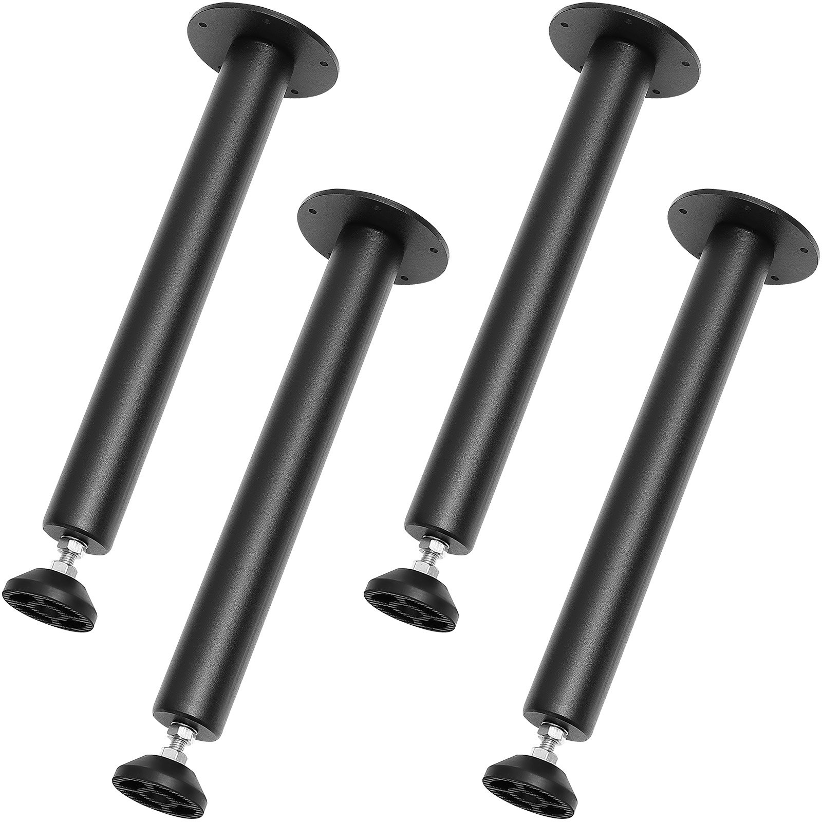 VEVOR 16 Inch Adjustable Desk Legs, Reinforced Steel Office Table Furniture legs Set of 4 for DIY, 1200 lbs Load Capacity Heavy Duty Desk Legs, Quick Instalation Legs with Adjustable Foot Cup Black