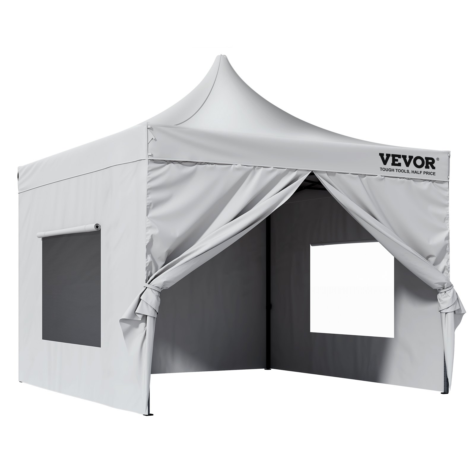 VEVOR 10x10 FT Pop up Canopy with Removable Sidewalls, Instant Canopies Portable Gazebo & Wheeled Bag, UV Resistant Waterproof, Enclosed Canopy Tent for Outdoor Events, Patio, Backyard, Party, Camping