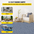 VEVOR Gray Marine Carpet 6 ft x 36 ft, Boat Carpet Rugs, Indoor Outdoor Rugs for Patio Deck Anti-Slide TPR Water-Proof Back Outdoor Marine Carpeting Outdoor Carpet