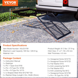 VEVOR Hitch Mount Cargo Carrier, 45.3" x 25.6" Iron Hitch Cargo Rack with Folding Ramp, Hitch Rack Basket with Stabilizer and Straps, 500LBS Mobility Scooter Carrier Fit 2" Hitch Receiver