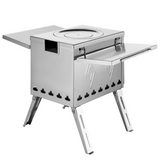 VEVOR Tent Wood Stove 17.5x14.7x10.6 inch, Camping Wood Stove 304 Stainless Steel With Folding Pipe, Portable Wood Stove 95.7 inch Total Height For Camping, Tent Heating, Hunting, Outdoor Cooking