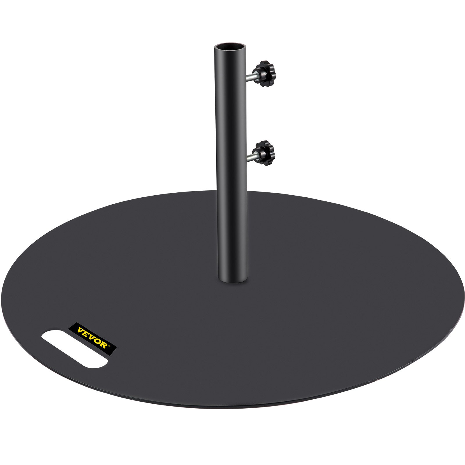 VEVOR Umbrella Base, 27" Round Umbrella Base, 39lbs Umbrella's Holder Stand, Cast Iron Umbrella Base for 1.5-1.875" Umbrella Pole Market Umbrella Base with 14" Height Pipe for Yard/Garden/Deck