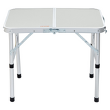 VEVOR Folding Camping Table, Adjustable Height Outdoor Portable Side Tables, Lightweight Fold Up Table, Aluminum & MDF Ultra Compact Work Table, For Cooking, Beach, Picnic, Travel, 24x16 inch, Silver