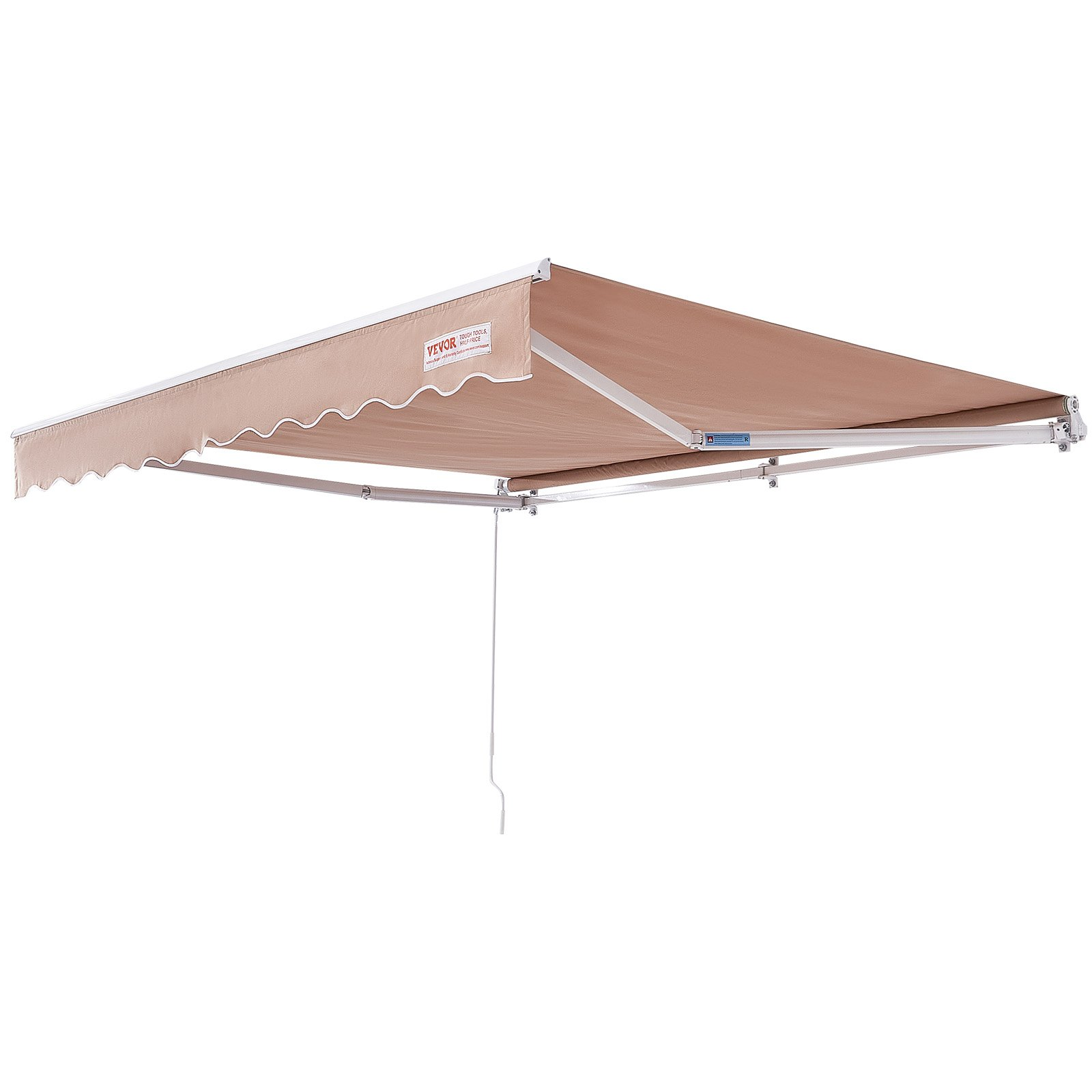 VEVOR Manual Retractable Awning, 10 x 8 ft Outdoor Patio Awning Retractable Sun Shade, Water-Resistant Polyester Patio Door Window Awning Sunshade Shelter with Crank Handle for Backyard, Balcony