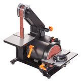 VEVOR 5" Disc Sander and 1" x 30" Belt Sander Combo with 2.5A Induction Motor, Powerful Woodworking Bench Sander with 0-45° Adjustable Cast Aluminum Work Table