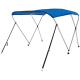 VEVOR 3 Bow Bimini Top Boat Cover, 900D Polyester Canopy with 1" Aluminum Alloy Frame, Waterproof and Sun Shade, Includes Storage Boot, 2 Support Poles, 4 Straps, 6'L x 46"H x 54"-60"W, Pacific Blue