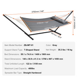 VEVOR Two Person Hammock with Stand Included Heavy Duty 480lb Capacity, Double Hammock with 12 FT Steel Stand and Portable Carrying Bag and Pillow, Freestanding Hammock for Outdoor Patio Yard Beach