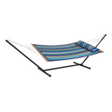 VEVOR Two Person Hammock with Stand Included Heavy Duty 480lb Capacity, Double Hammock with 12 FT Steel Stand and Portable Carrying Bag and Pillow, Freestanding Hammock for Outdoor Patio Yard Beach