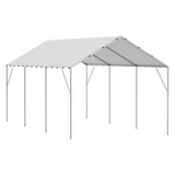 VEVOR 10 x 20 ft Carport Replacement Canopy Cover, Garage Top Tent Shelter Tarp Heavy-Duty Waterproof & UV Protected, Easy Installation with 40 Ball Bungeess (Only Top Cover, Frame Not Include), White