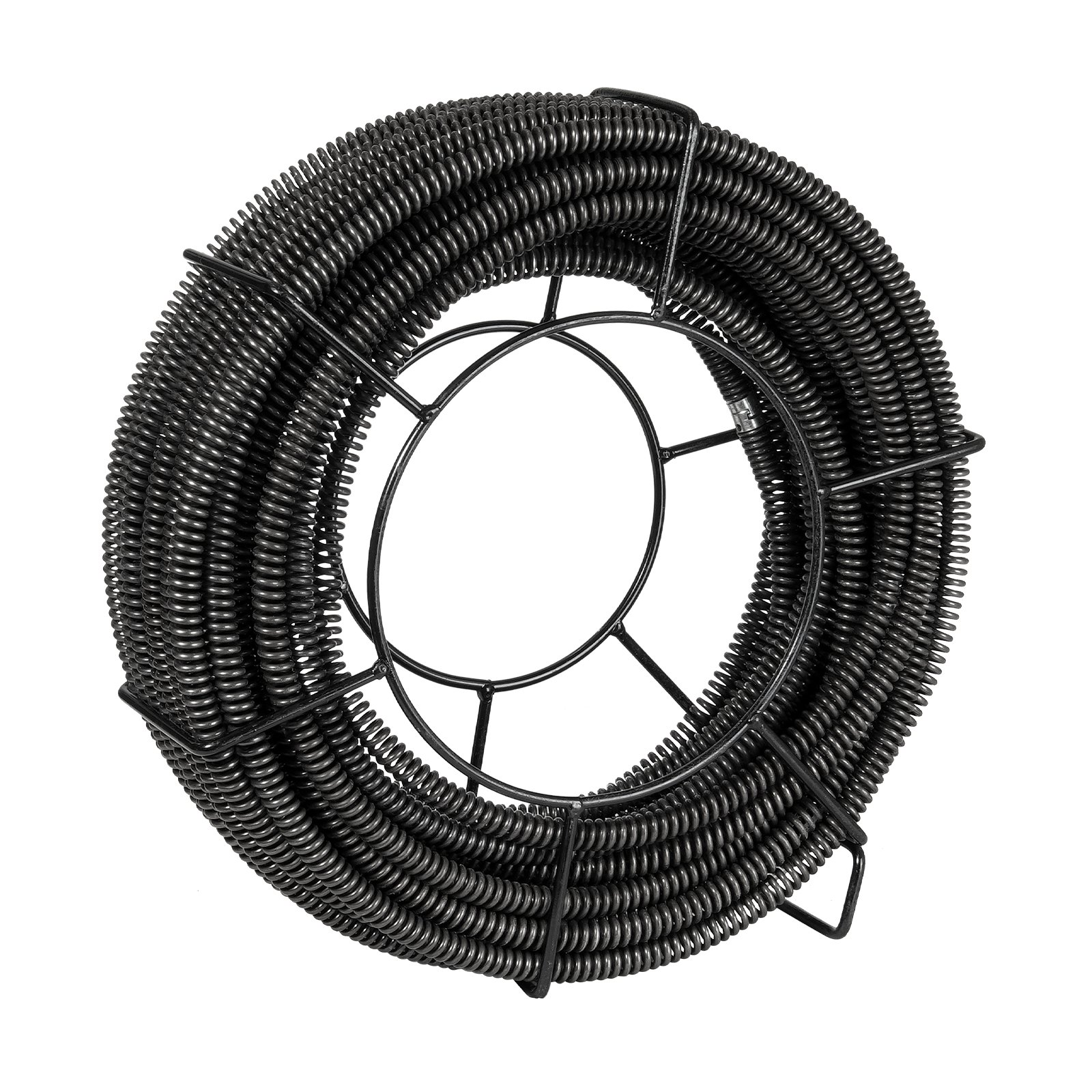 VEVOR Drain Cleaning Cable 100 FT x 5/8 Inch, Professional Sectional Drain Cleaner Cable with 7 Cutters for 0.8" to 3.9" Pipes, Hollow Core Sewer Drain Auger Cable for Sink, Floor Drain, Toilet