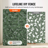 VEVOR Ivy Privacy Fence, 39 x 98 in Artificial Green Wall Screen, Greenery Ivy Fence with Strengthened Joint, Faux Hedges Vine Leaf Decoration for Outdoor Garden, Yard, Balcony, Patio Decor