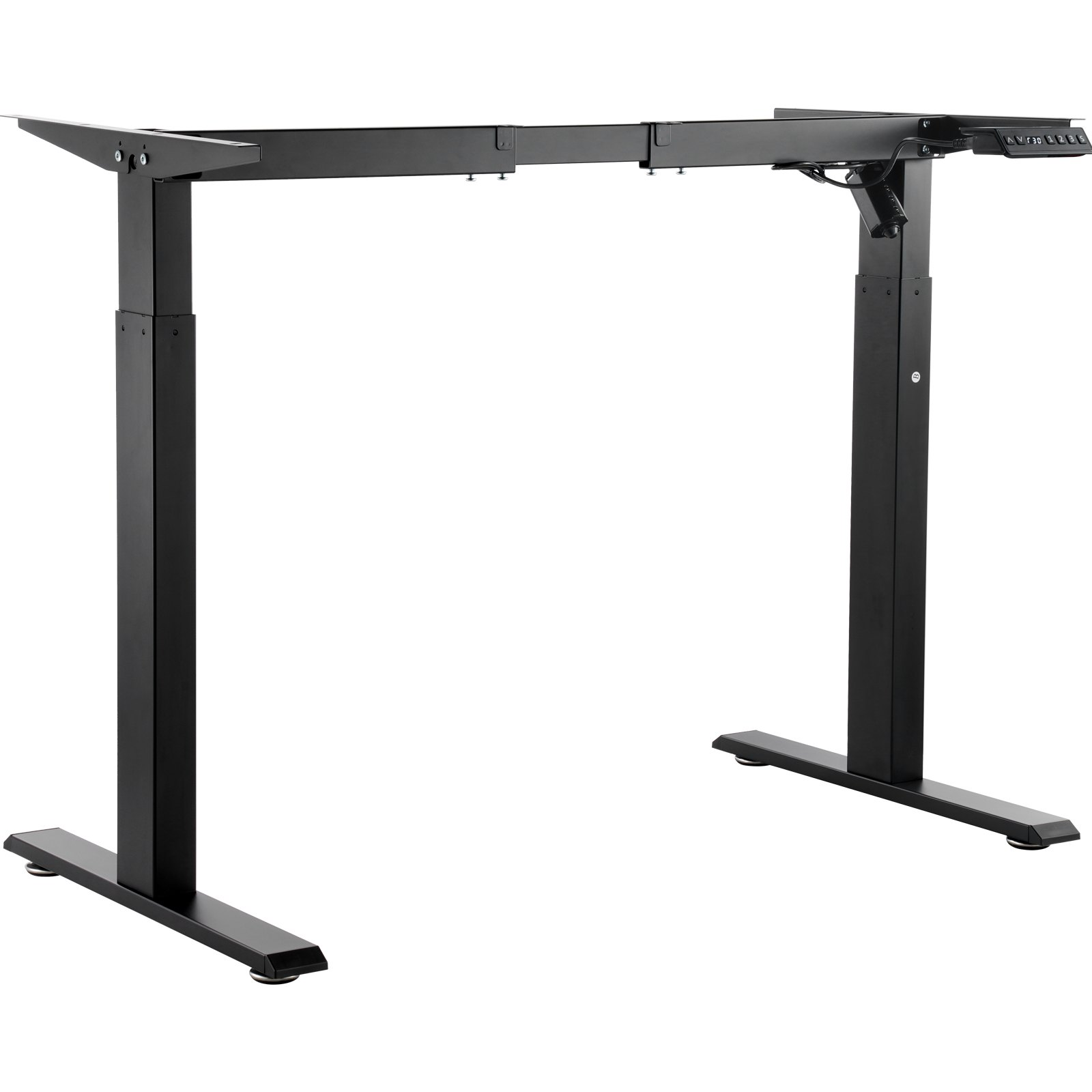 VEVOR Standing Desk Frame, Adjustable 27.6-46.1 inch Height & 35.4-53.2 inch Length Electric Stand Up Computer Desk Legs, Ergonomic DIY Workstation Base for Home and Office (Black Frame Only)