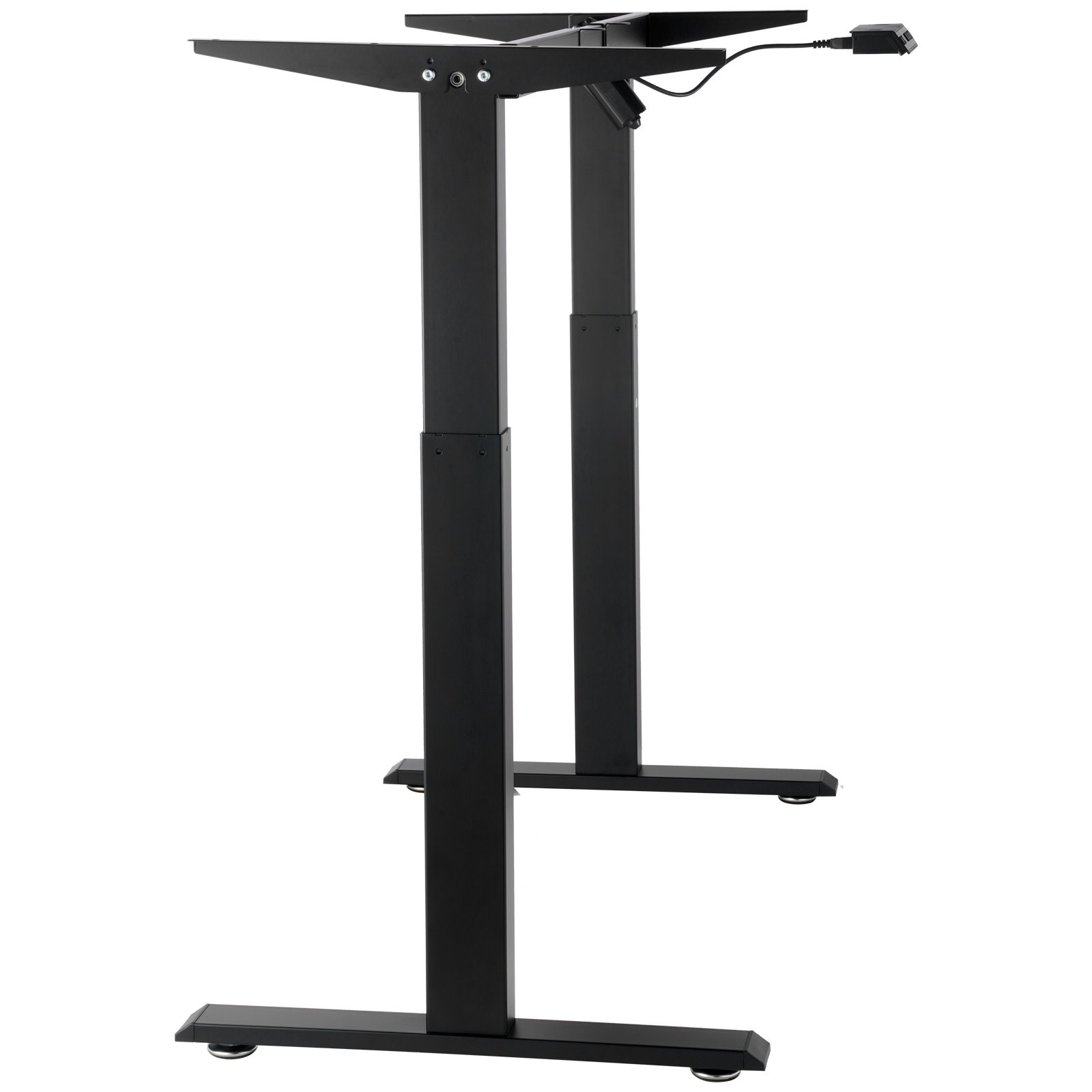 VEVOR Standing Desk Frame, Adjustable 27.6-46.1 inch Height & 35.4-53.2 inch Length Electric Stand Up Computer Desk Legs, Ergonomic DIY Workstation Base for Home and Office (Black Frame Only)