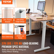 VEVOR Standing Desk Frame Dual Motor, Adjustable 27.6"-46.1" Height & 43.3"-70.1" Length Electric Stand Up Computer Desk Legs, Ergonomic DIY Workstation Base for Home and Office (White Frame Only)