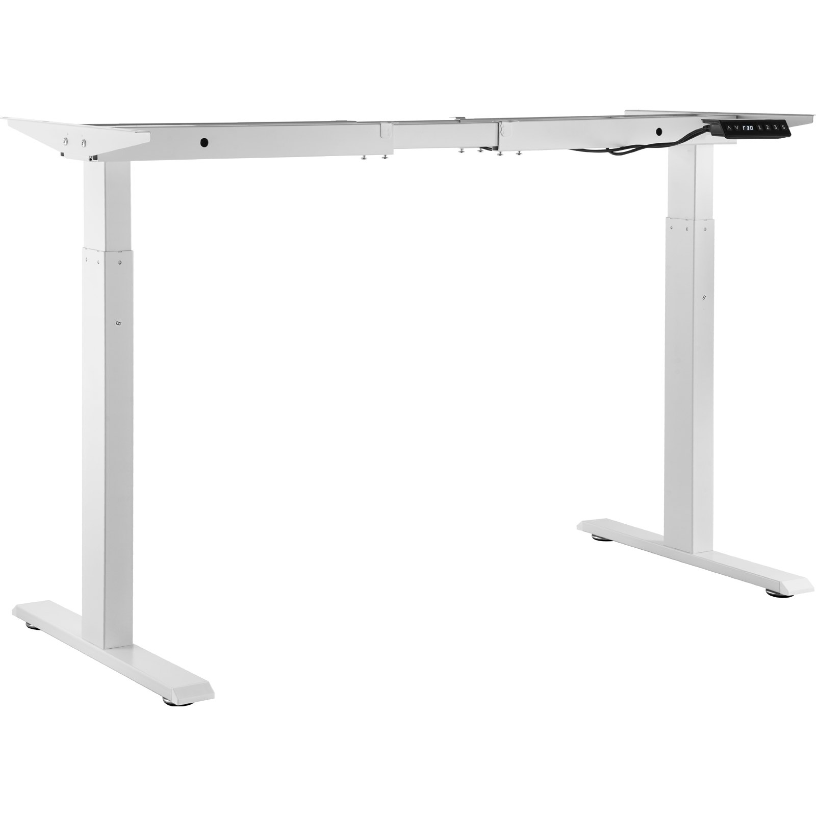 VEVOR Standing Desk Frame Dual Motor, Adjustable 27.6"-46.1" Height & 43.3"-70.1" Length Electric Stand Up Computer Desk Legs, Ergonomic DIY Workstation Base for Home and Office (White Frame Only)