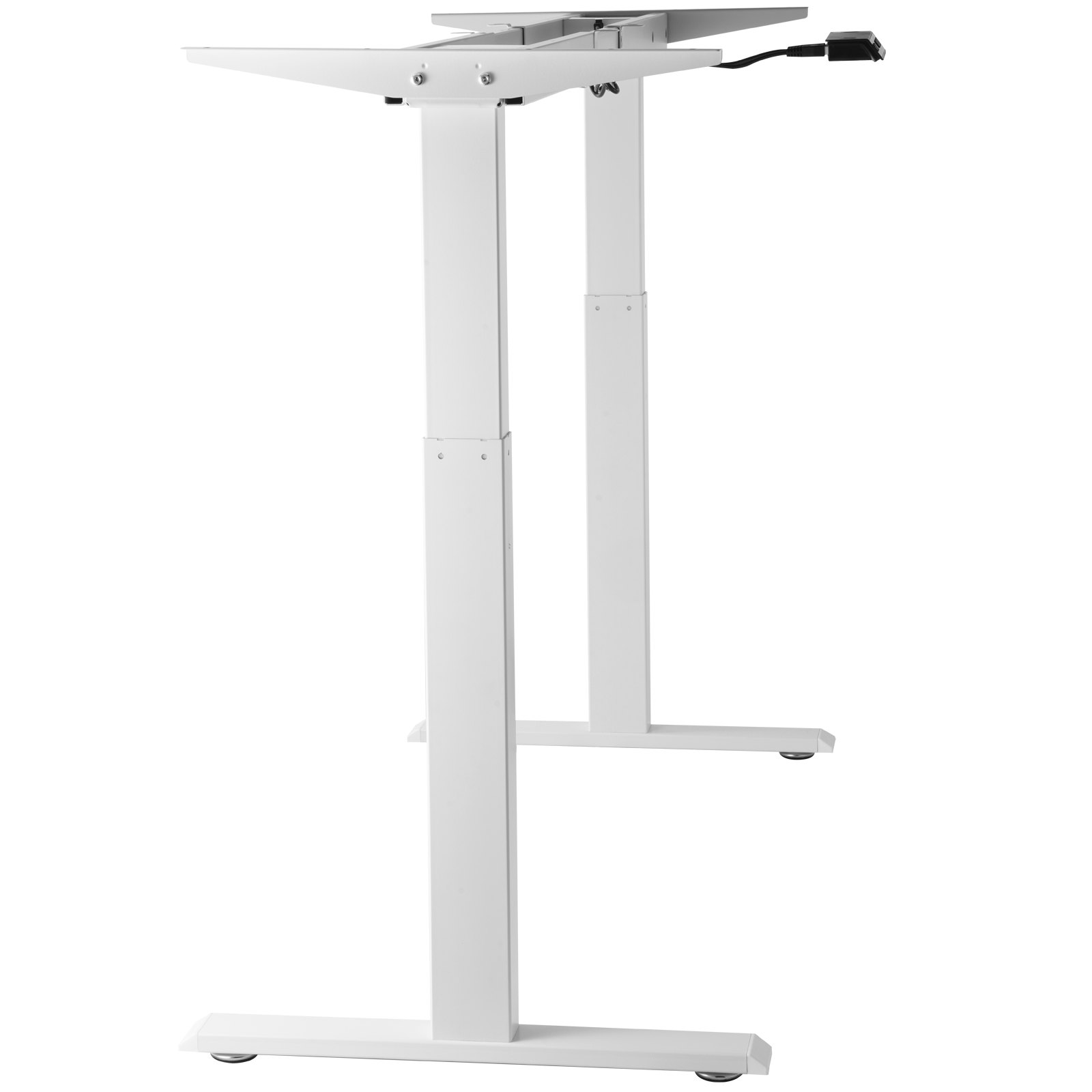 VEVOR Standing Desk Frame Dual Motor, Adjustable 27.6"-46.1" Height & 43.3"-70.1" Length Electric Stand Up Computer Desk Legs, Ergonomic DIY Workstation Base for Home and Office (White Frame Only)