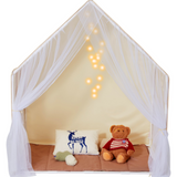 VEVOR Kids Play Tent, Kids Tent for Kids 1-5 Years Old, Toddler Tent with Mat and Tent Lamp, Tent for Kids with Windows for Indoor and Outdoor, Yurt Tent for Boys and Girls, Beige