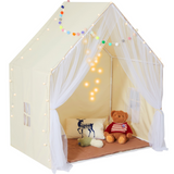 VEVOR Kids Play Tent, Kids Tent for Kids 1-5 Years Old, Toddler Tent with Mat and Tent Lamp, Tent for Kids with Windows for Indoor and Outdoor, Yurt Tent for Boys and Girls, Beige