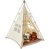 VEVOR Kids Play Tent, Teepee Tent for Kids 1-5 Years Old, Tent for Kids with Windows for Indoor and Outdoor, Foldable Toddler Tent with Mat and Carrying Bag, Kids Tent for Boys and Girls, Beige