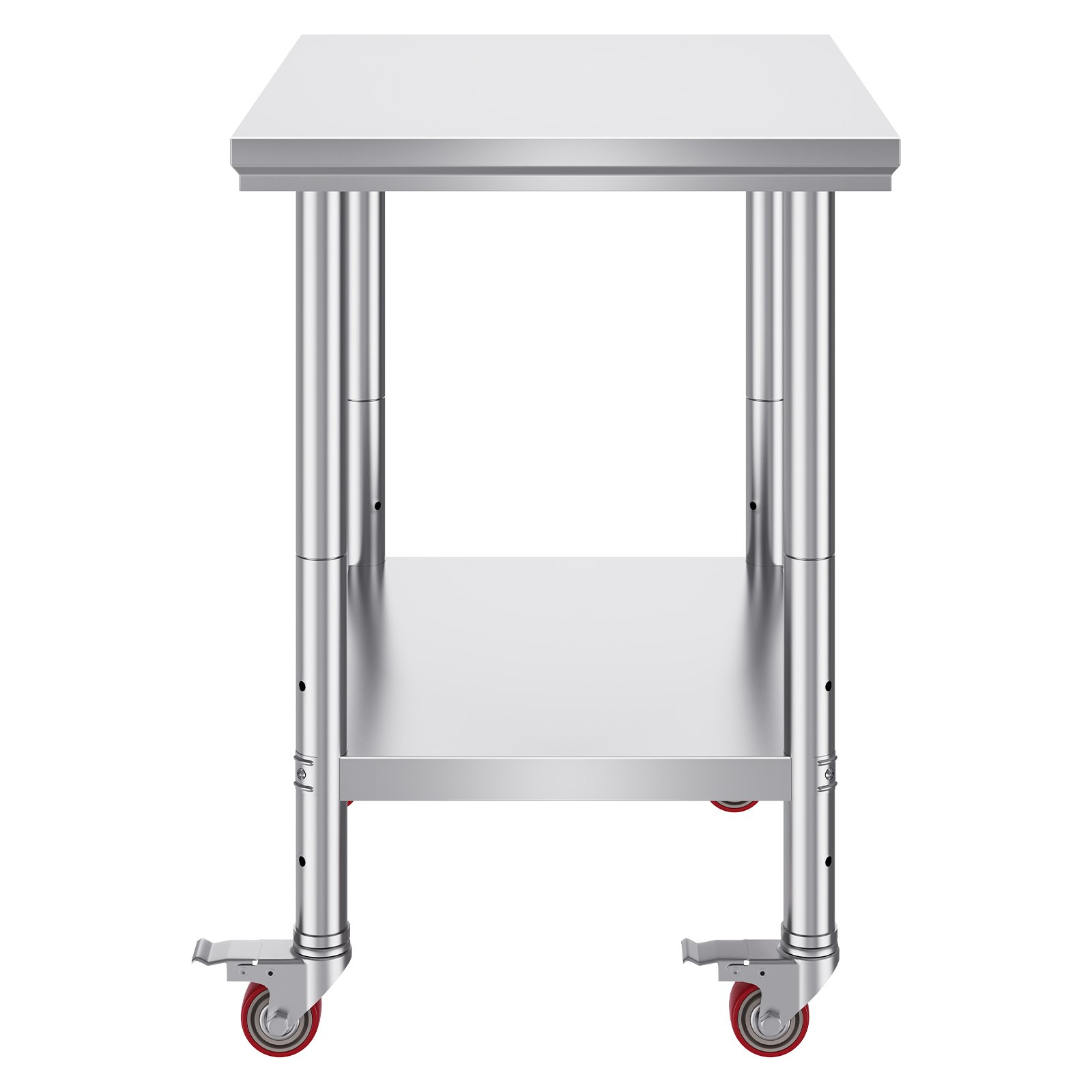 VEVOR Stainless Steel Work Table with Wheels 24 x 30 Prep Table with casters Heavy Duty Work Table for Commercial Kitchen Restaurant Business (24 x 30 x 33.8 Inch)