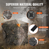 VEVOR Hunting Blind, 270° See Through Ground Blind, 1-2 Person Pop Up Deer Blind for Hunting with Carrying Bag, Portable Resilient Hunting Tent, 3 Horizontal Windows for Turkey and Deer Hunting